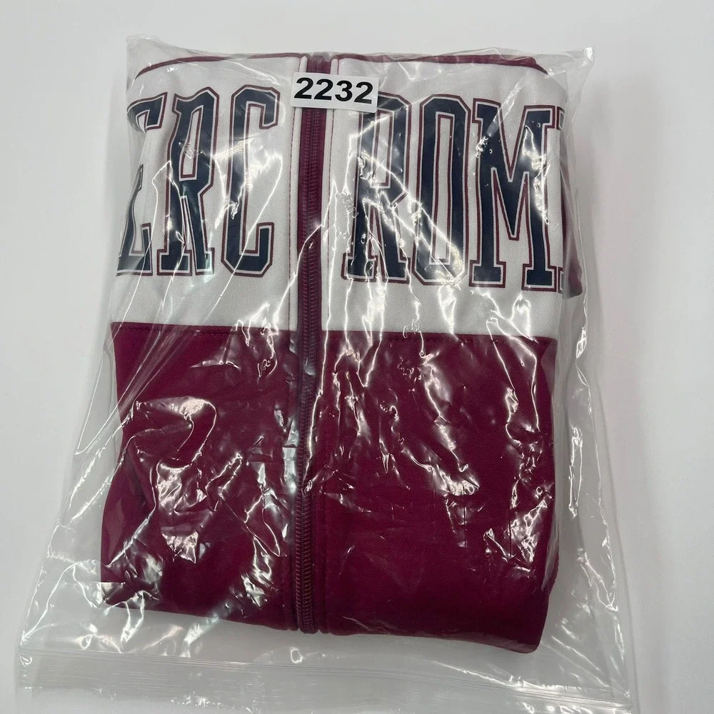 Abercrombie‎ & Fitch Full Zip Track Jacket Burgundy Athletic Warm Up Top Y2K